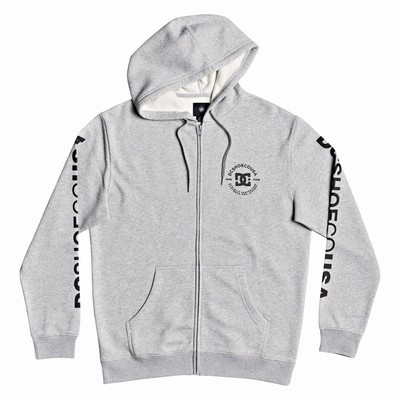 DC Star Pilot Zip-Up Men's Grey Sweatshirts & Hoodies Australia IJW-234